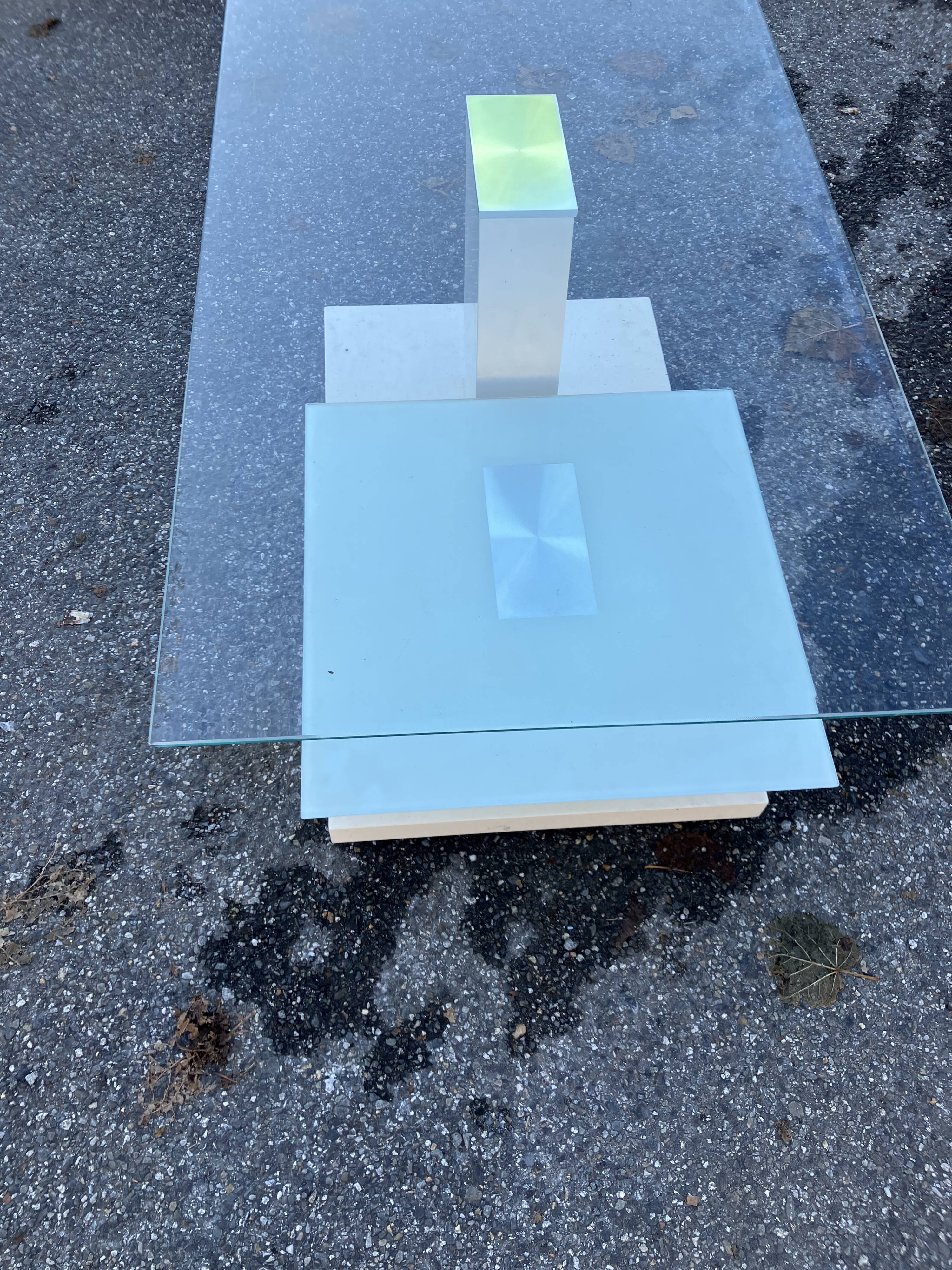 Glass coffee table