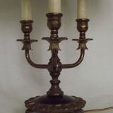 French Empire Style 3 Light Boulotte Table Lamp with Lion Feet and Shade