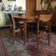 Table ronde rallonge intégrée vintage