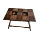 Table basse rotin et céramique 1960