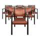Set of 6 vintage chairs in copper colour.
