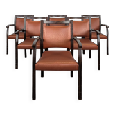 Set of 6 vintage chairs in copper colour.