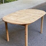 Scandinavian extendable dining table renovated in solid wood 180cm