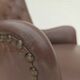 1970s, Danish armchair, original brown furniture leather.
