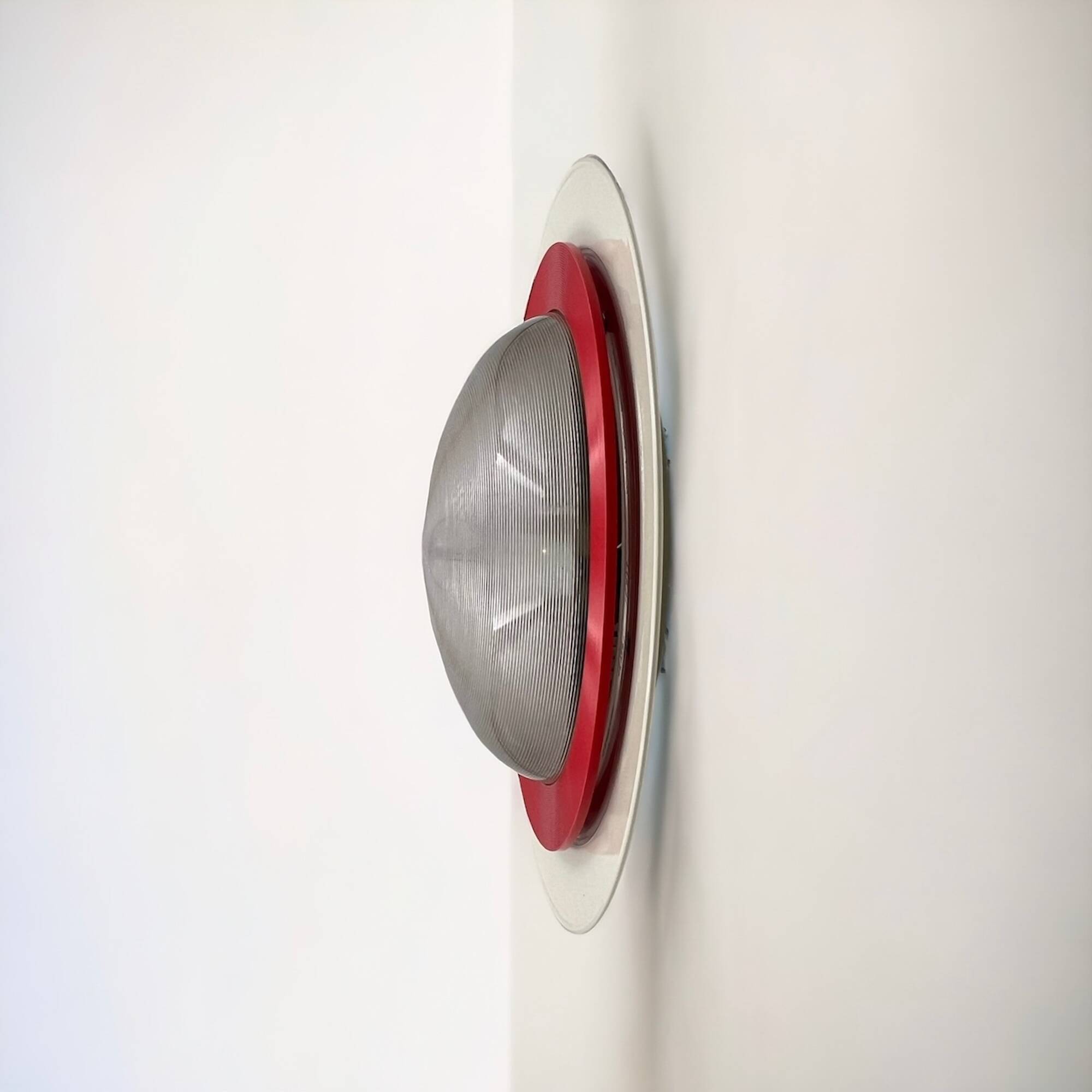 Luci Milano 'Sat 50' Flush Mount Lamp - Futuristic Design New Old Stock 80s