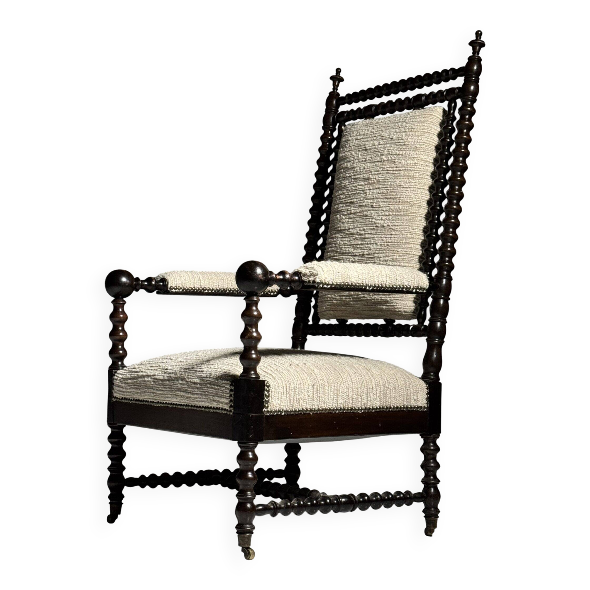 Fauteuil bobine anglais du 19ème siècle