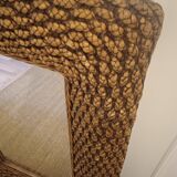 Mirror in woven water hyacinth