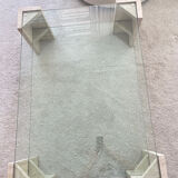 Table en verre et travertin