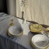 Set of 6 modern yellow dessert plates D19
