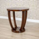 Late 20th Century Art Deco Round Mahogany Side Table, 1950s