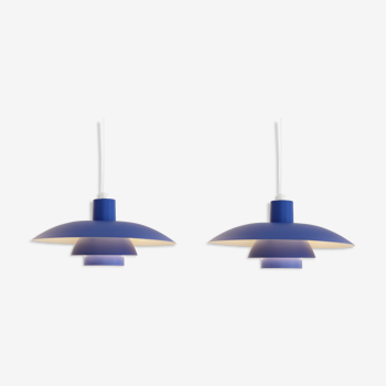 Set of two blue PH4/3 lamps by Poul Henningsen for Louis Poulsen