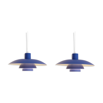 Set of two blue PH4/3 lamps by Poul Henningsen for Louis Poulsen