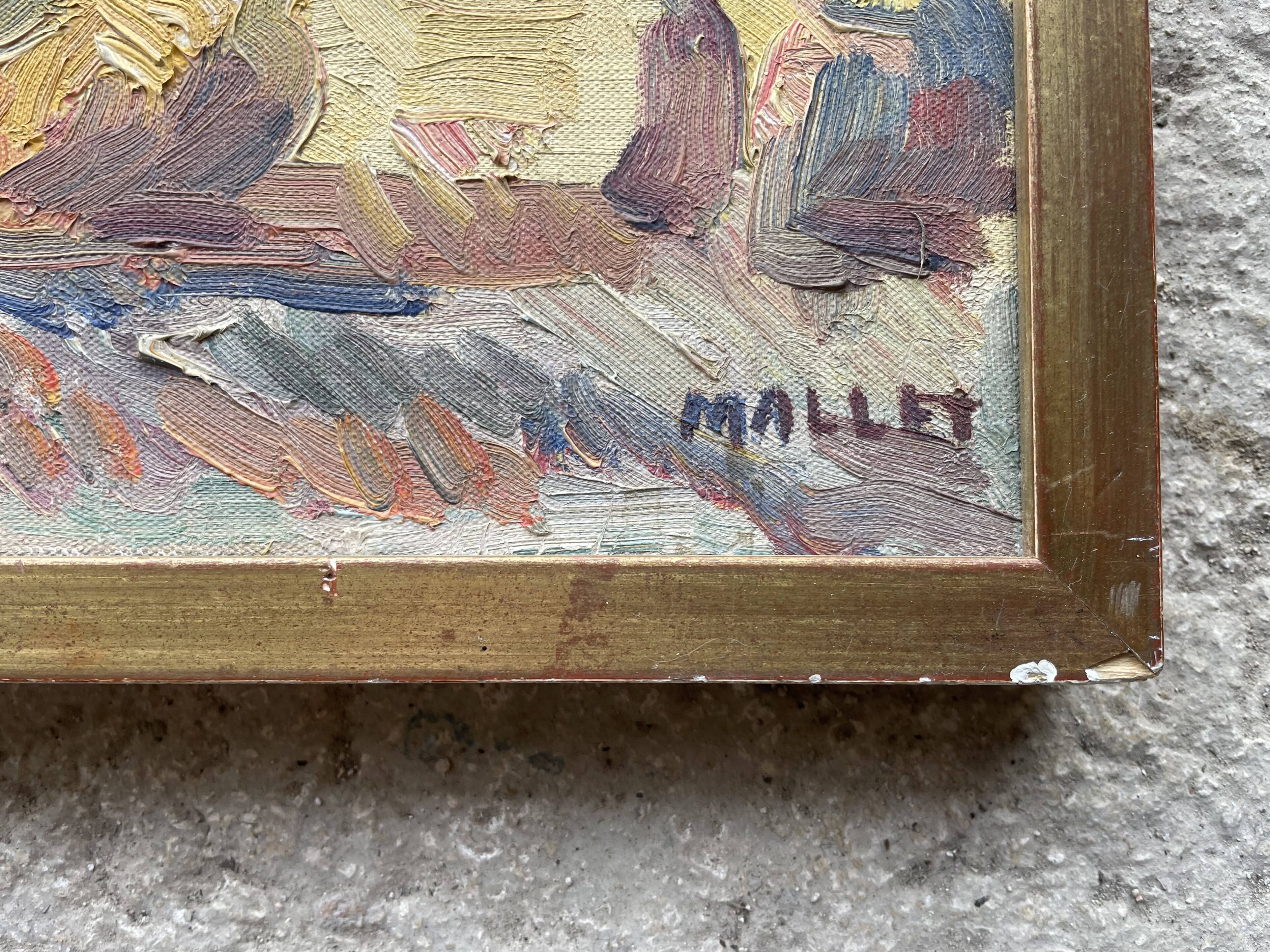 Old canvas, painting signed Mallet