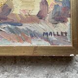 Old canvas, painting signed Mallet