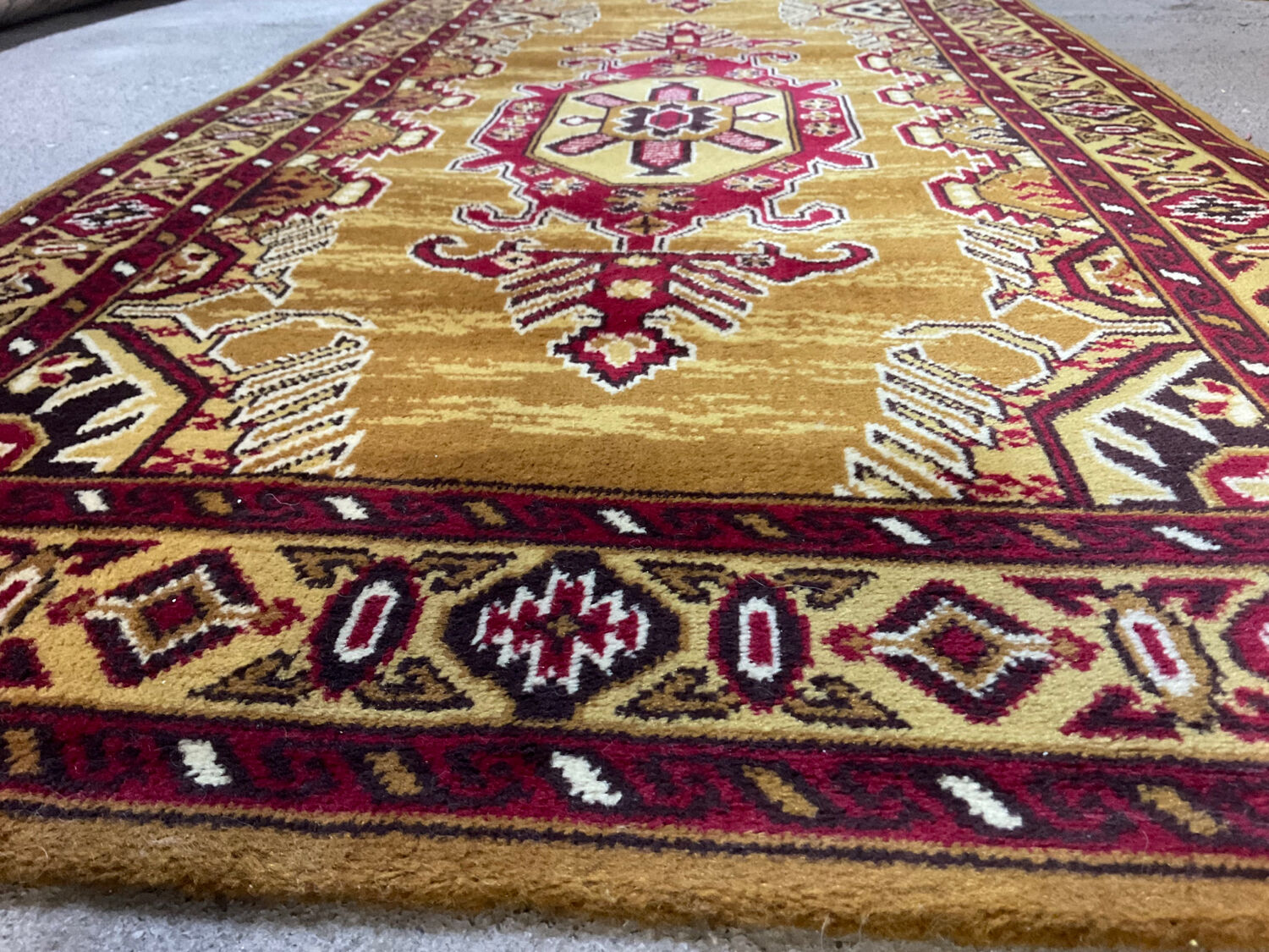Vintage pure wool carpet 244x83