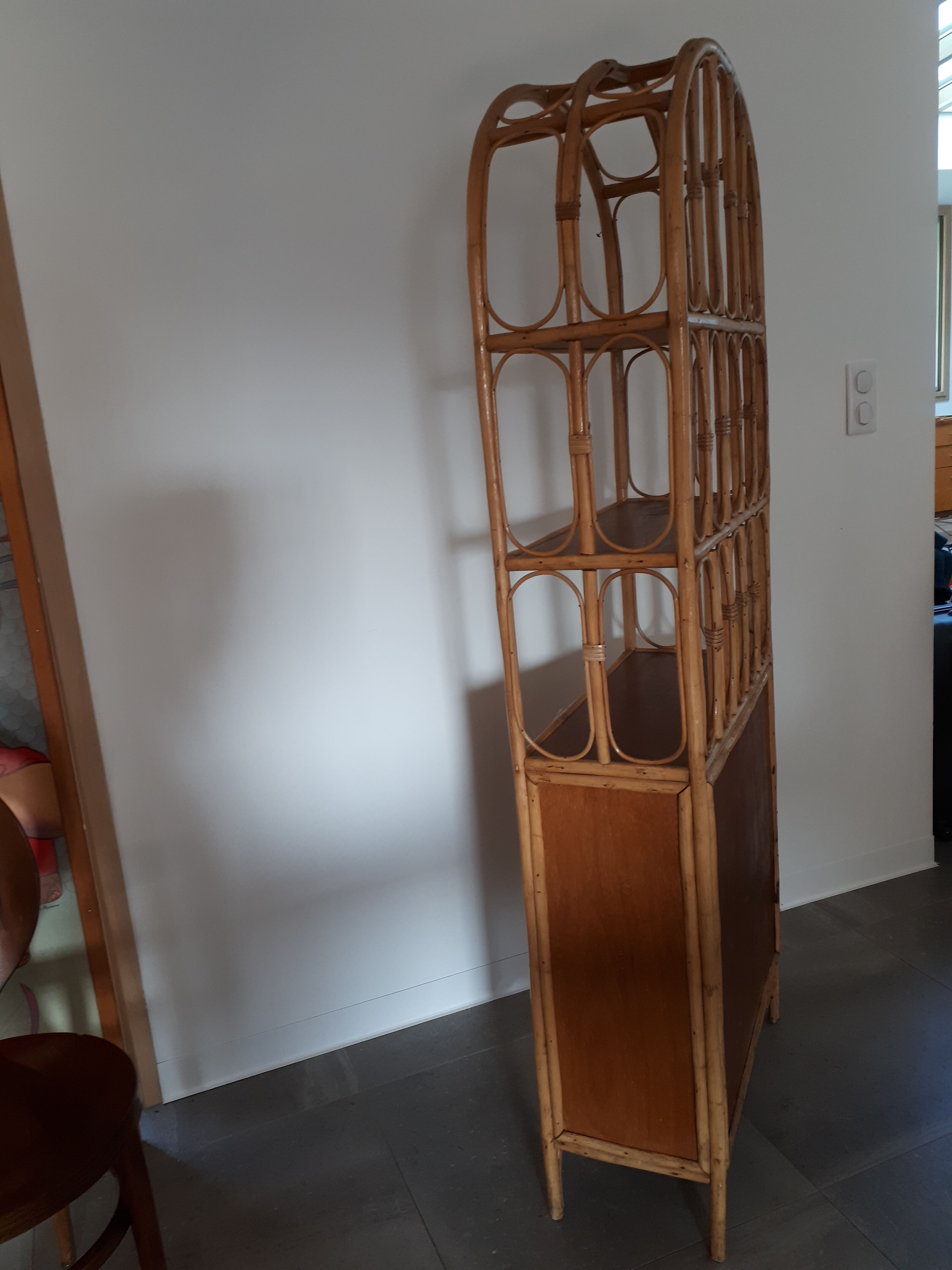 Furniture shelves rattan 60s