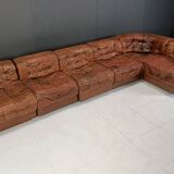 Vintage modular patchwork leather sofa DS11 by Desede, 1960s