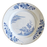 Assiette Chinoise bleu blanc 18e siècle