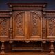 Very important Renaissance buffet with eight doors in solid walnut.