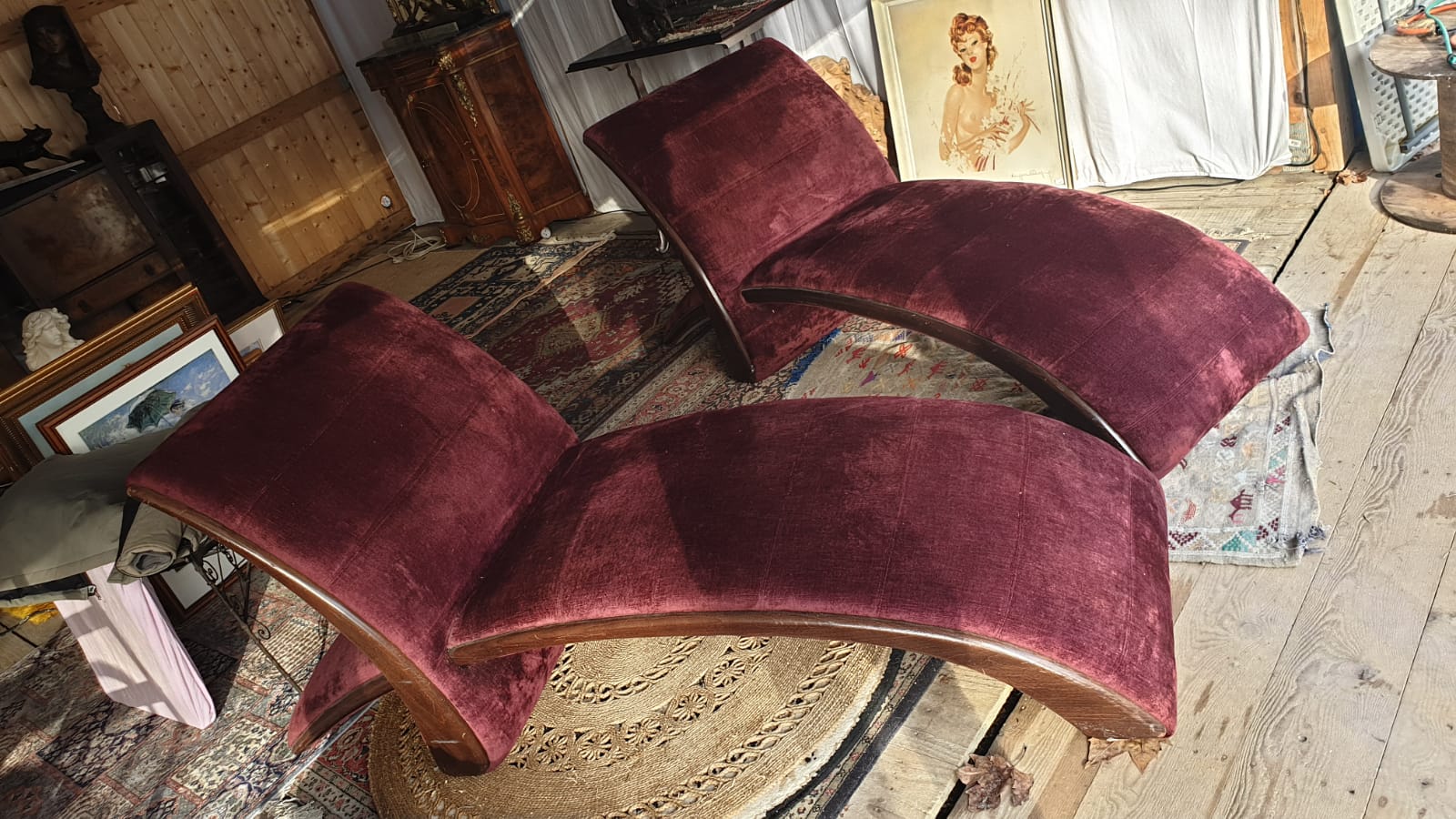 Méridienne en velours