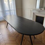 Custom made dining room table 280 x 100 x 75 solid black oak