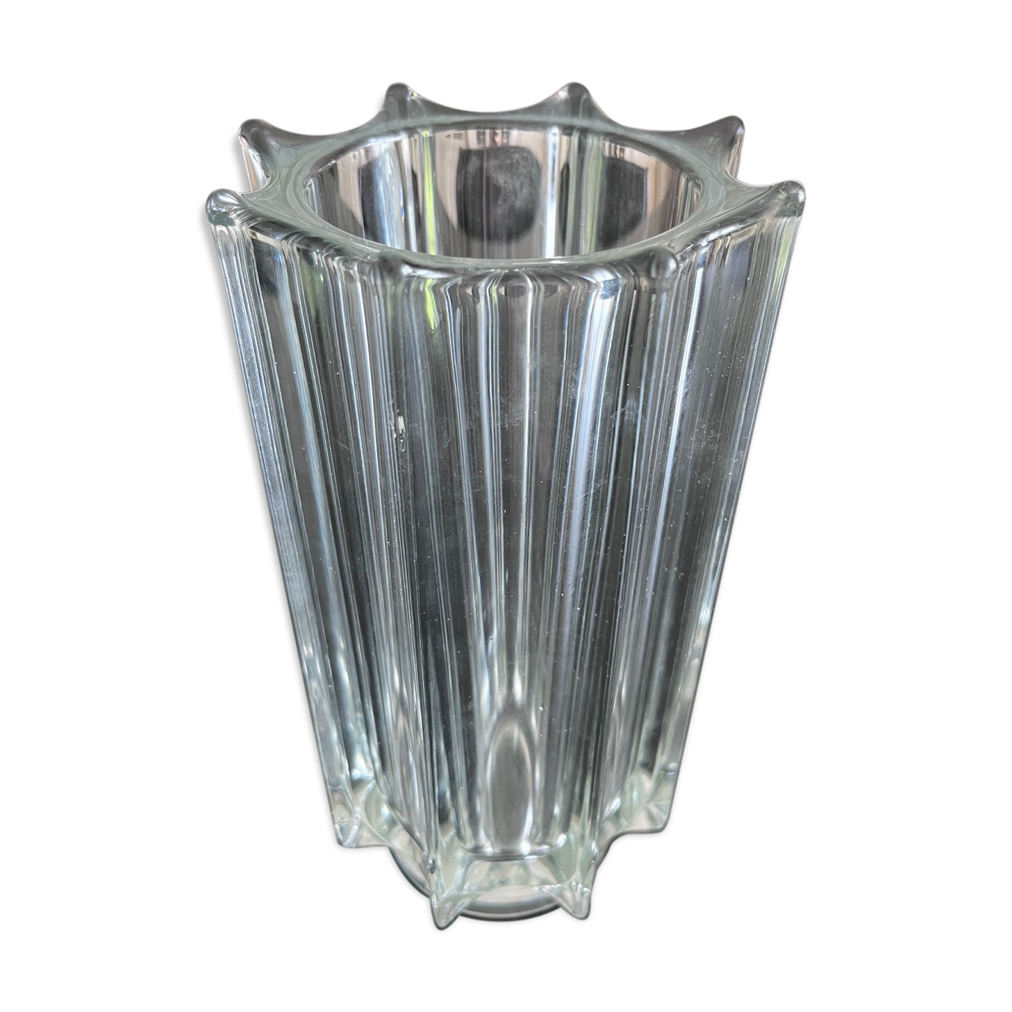 Molded glass vase from the 50s