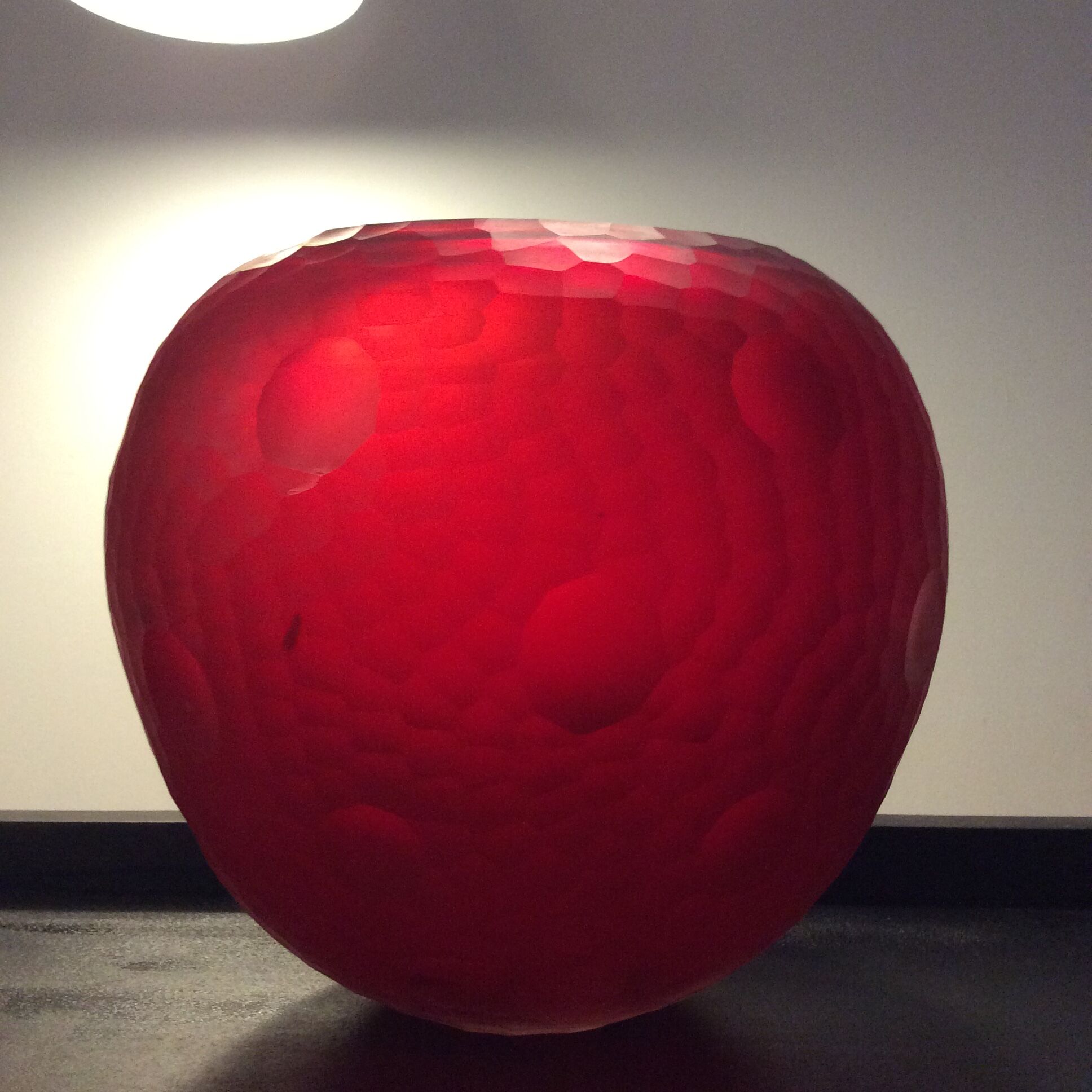 Large Vase Murano vintage ball in faceted glass paste