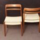 6 scandinavian teak dining chairs with papercord in natural colour from norway