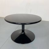 Round Black Side Coffee Table by Pierre Paulin for Artifort, 1970s