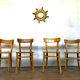Series 4 wooden chairs troquet bistro vintage brewery 1950