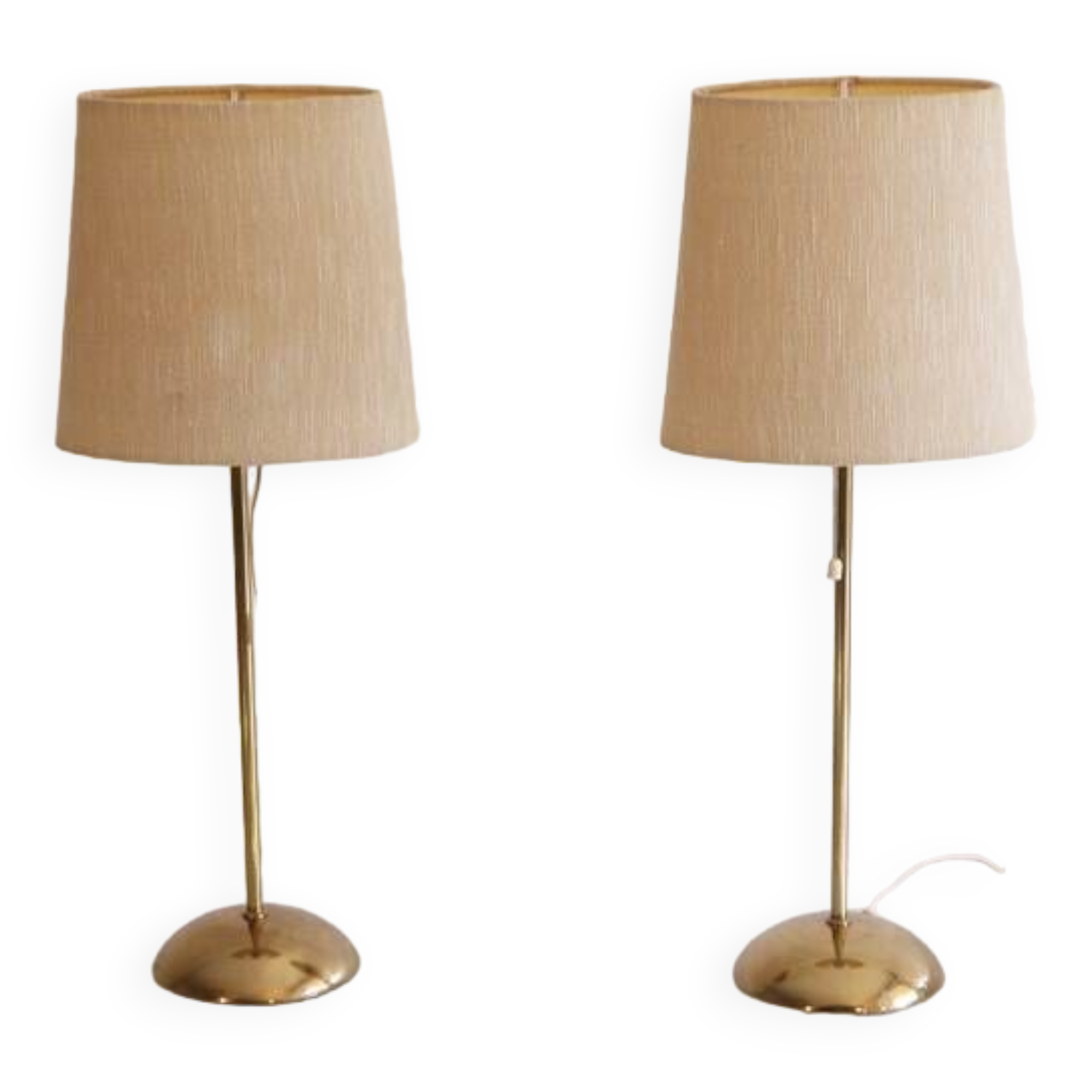 Pair of vintage Scandinavian brass lamps 1970