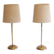 Pair of vintage Scandinavian brass lamps 1970