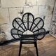 Chandra flower armchair in wicker and black bamboo