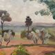 Painting bifacial view orientalist and mediterranean landscape signed mid-XX°
