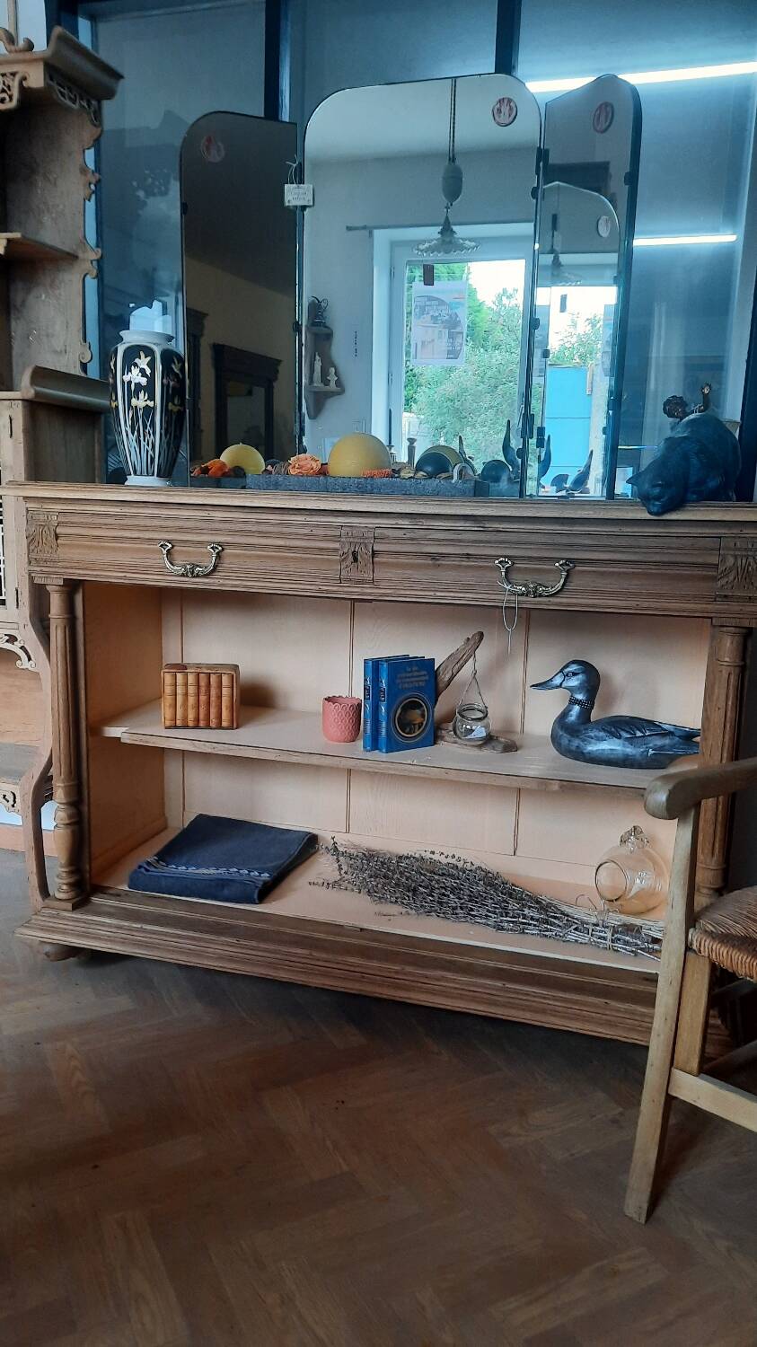 Oak shelving unit