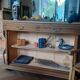 Oak shelving unit