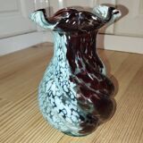 Artistic blown glass vase, speckled decoration, 1960s–70s