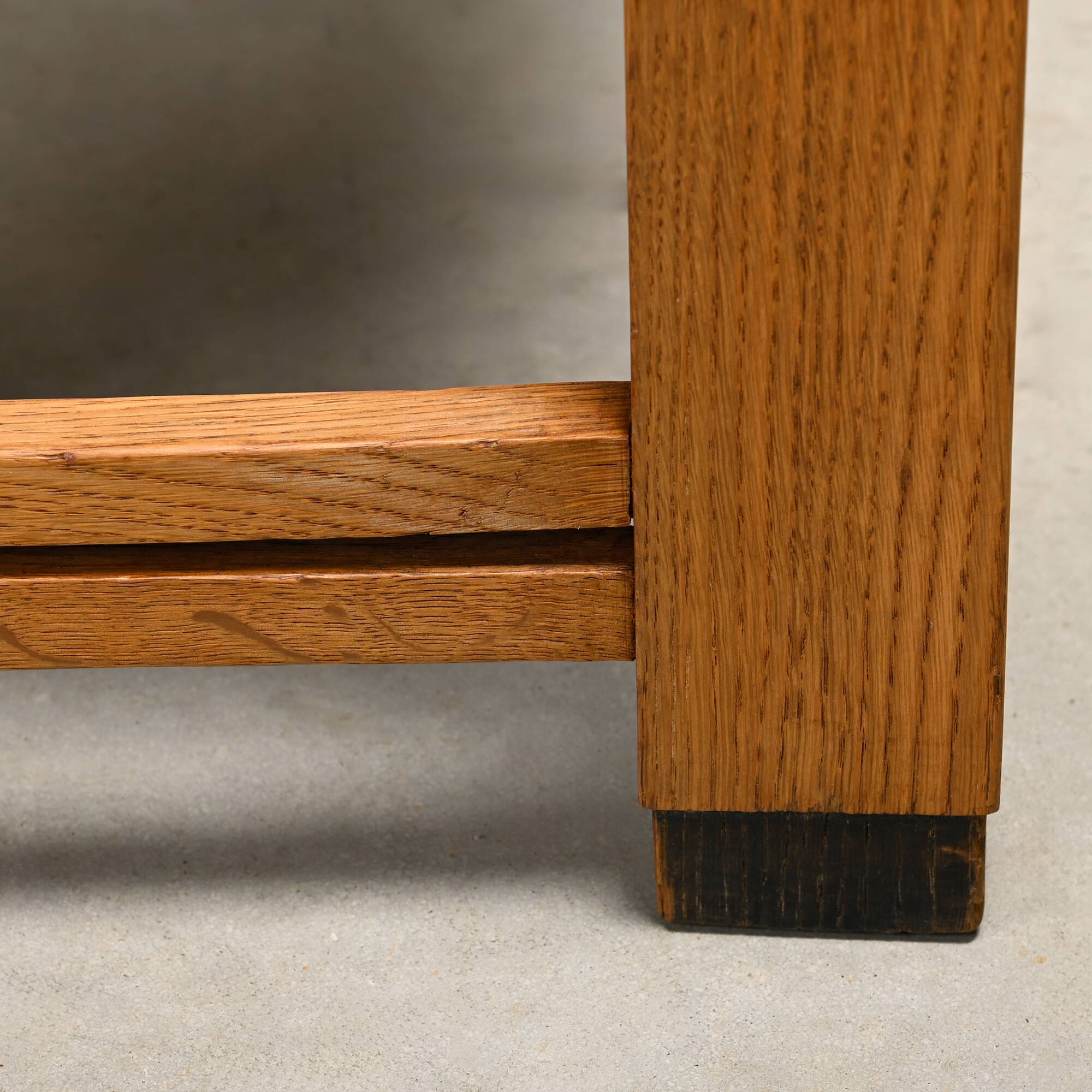 Dutch Art Deco Amsterdam School Dining Chairs in Oak and light Fabric