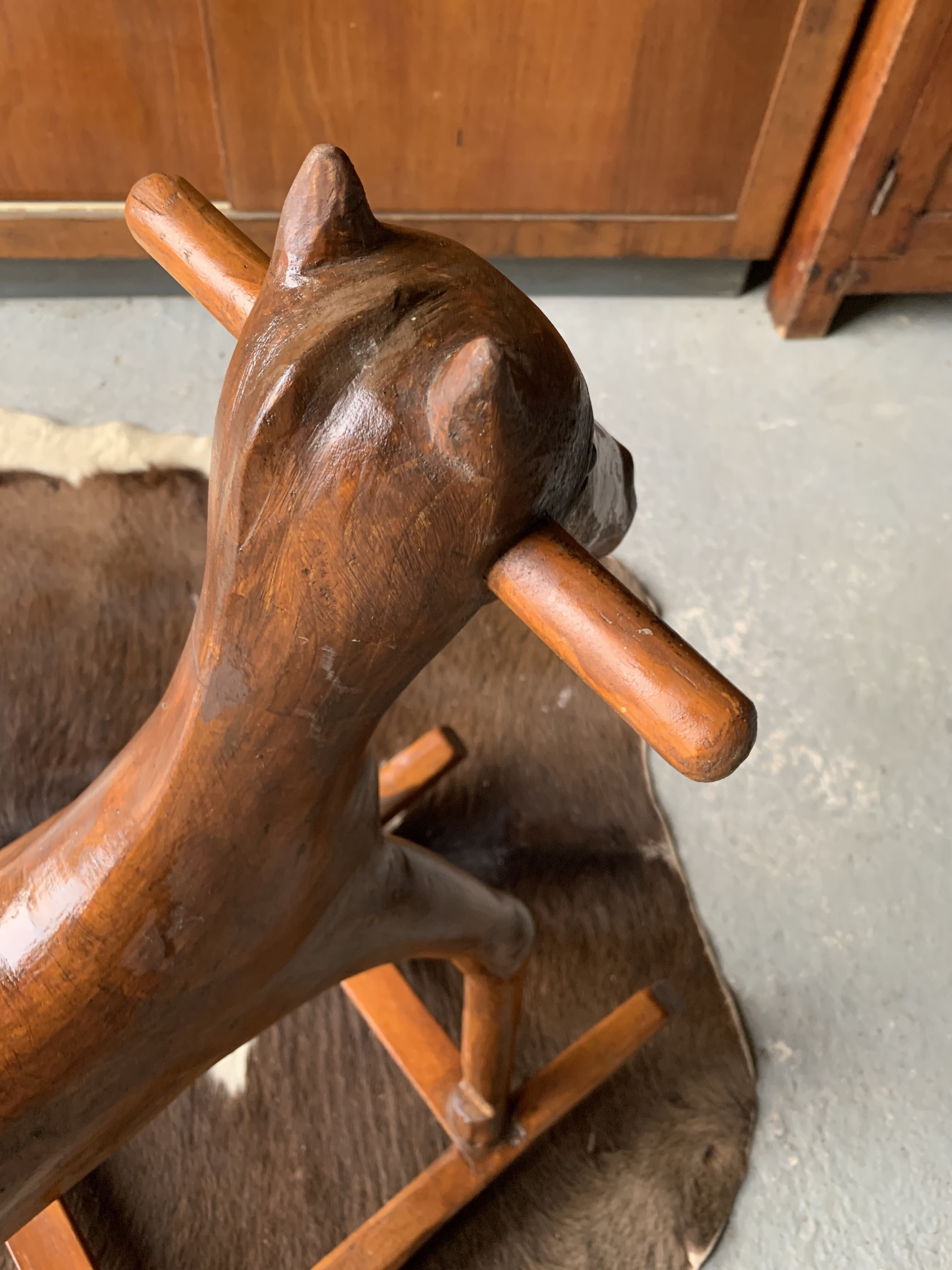Wooden rocking horse