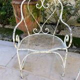 Pair of metal garden armchairs, 19th century