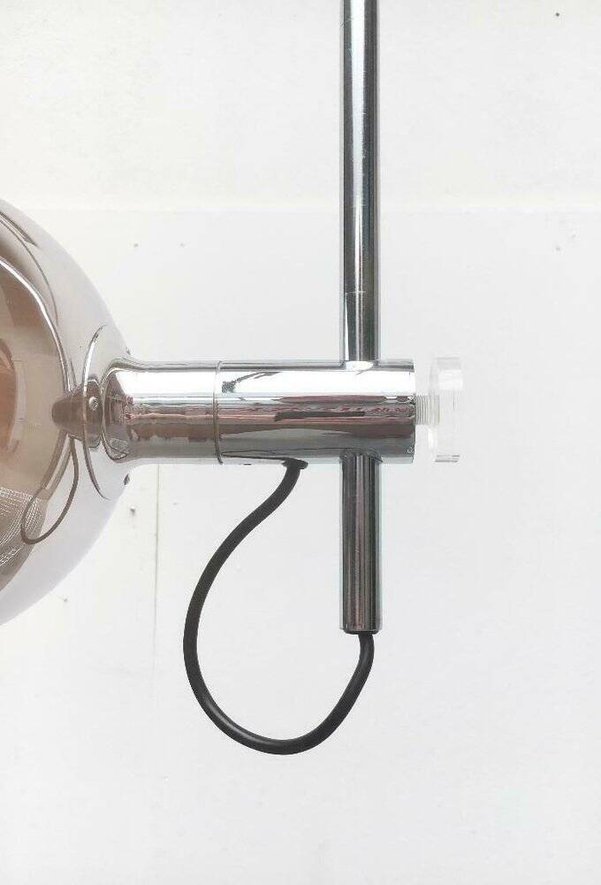 Chrome metal arc floor lamp Space Age mid-century by Cosack, 1960s