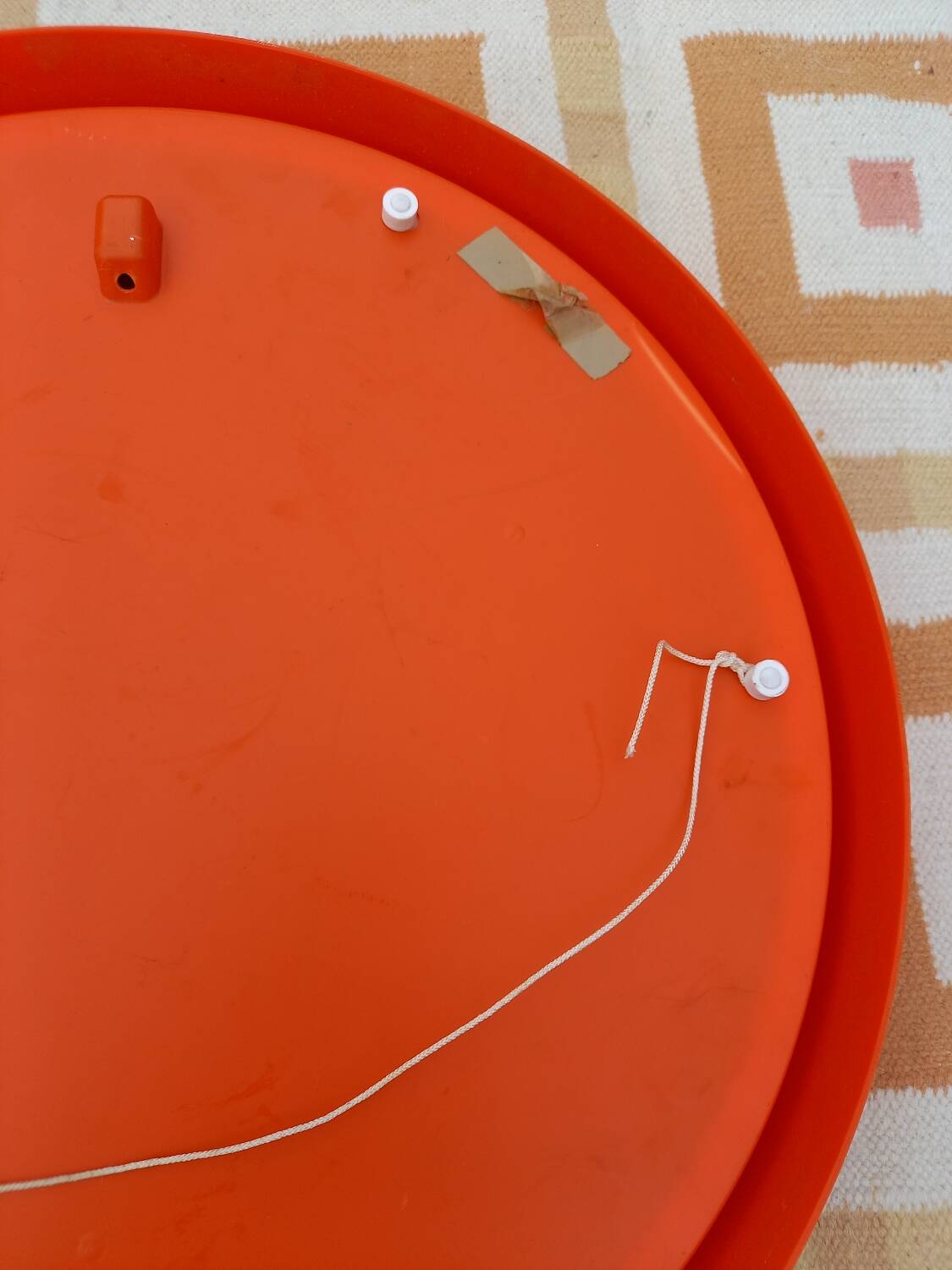 Vintage 1970 orange plastic mirror Salc