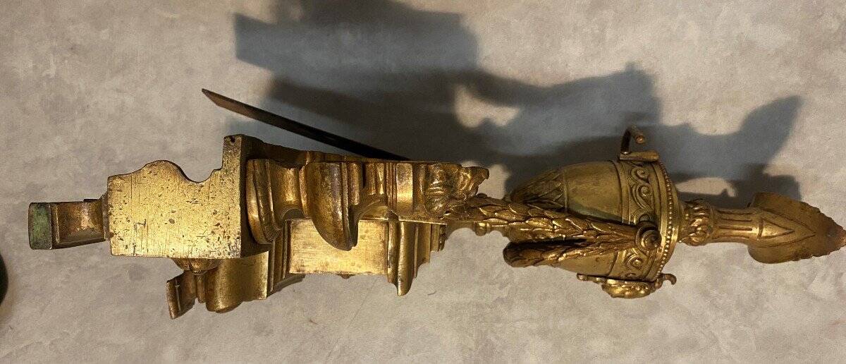 Paire de chenets en bronze Napoléon III