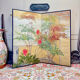 Two-panel screen with a decoration of plants and birds, Japan.
