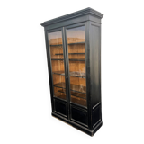 Large Napoleon 3 display case in blackened wood
