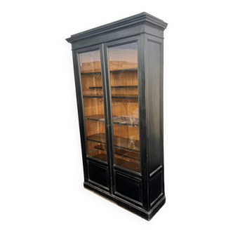 Large Napoleon 3 display case in blackened wood