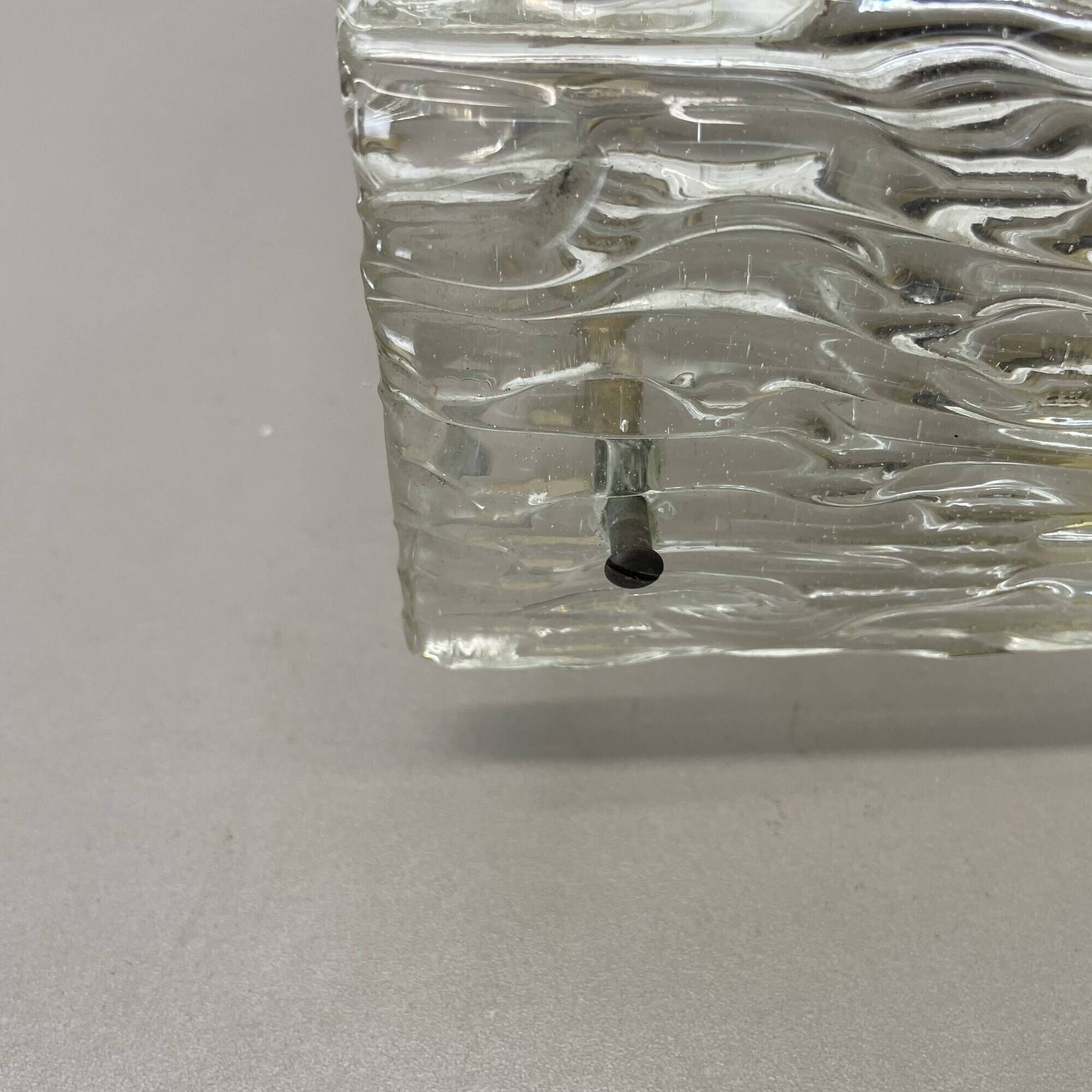 Large 35cm cubic Hollywood Regency Ice Glass Wall Light by J.T. Kalmar 1950