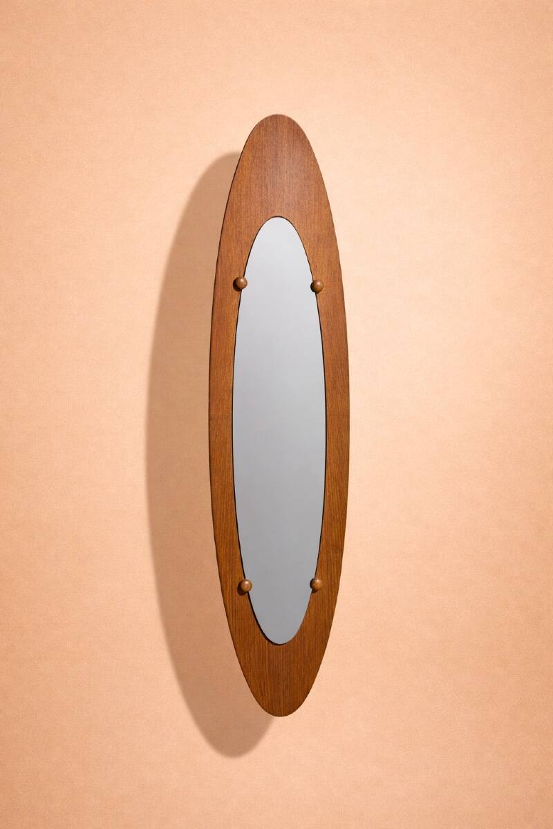 Teak mirror by Campo and Graffi for Home, 1960