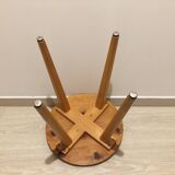 Round wooden stool