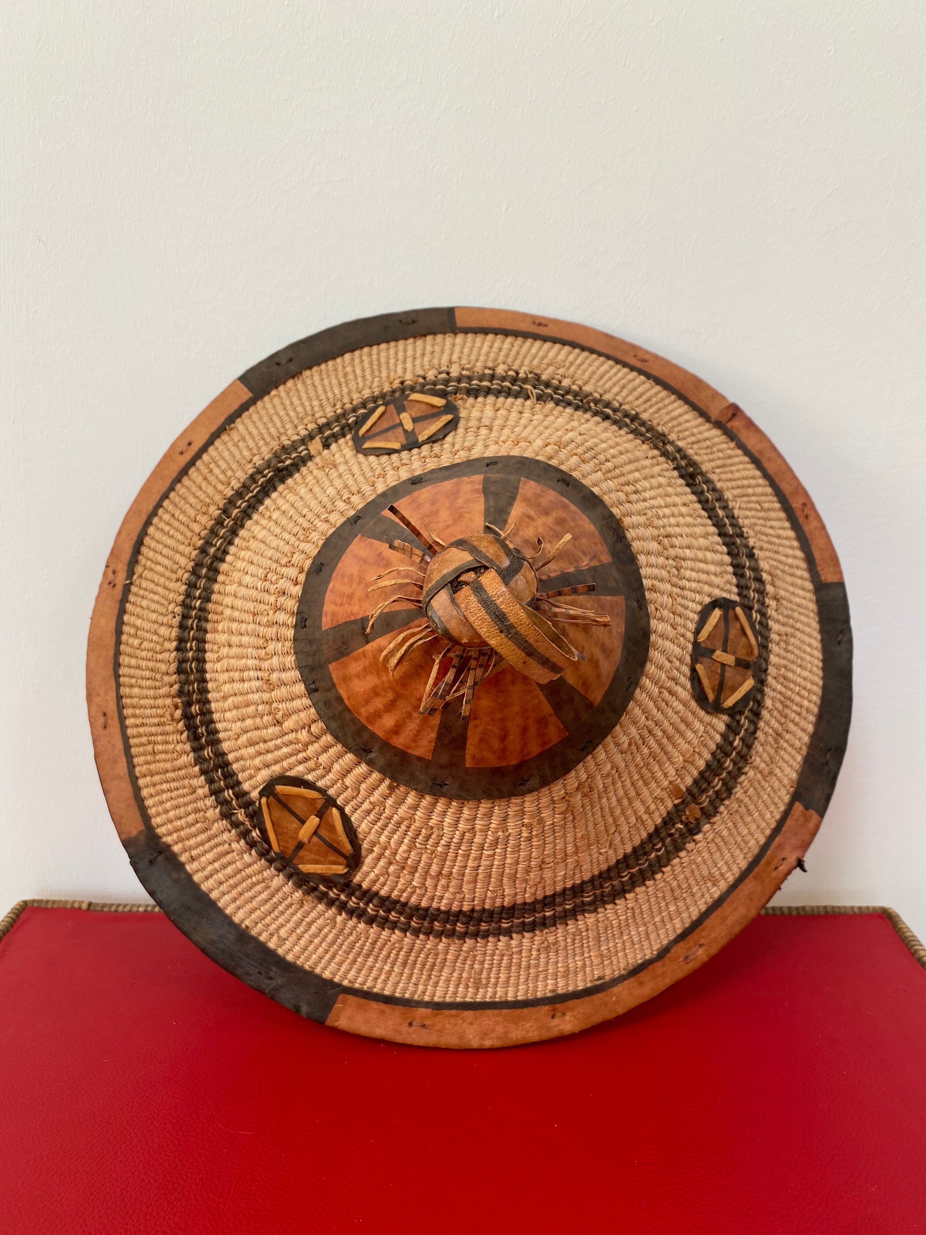 Traditional African hat from the 60s for wall decoration